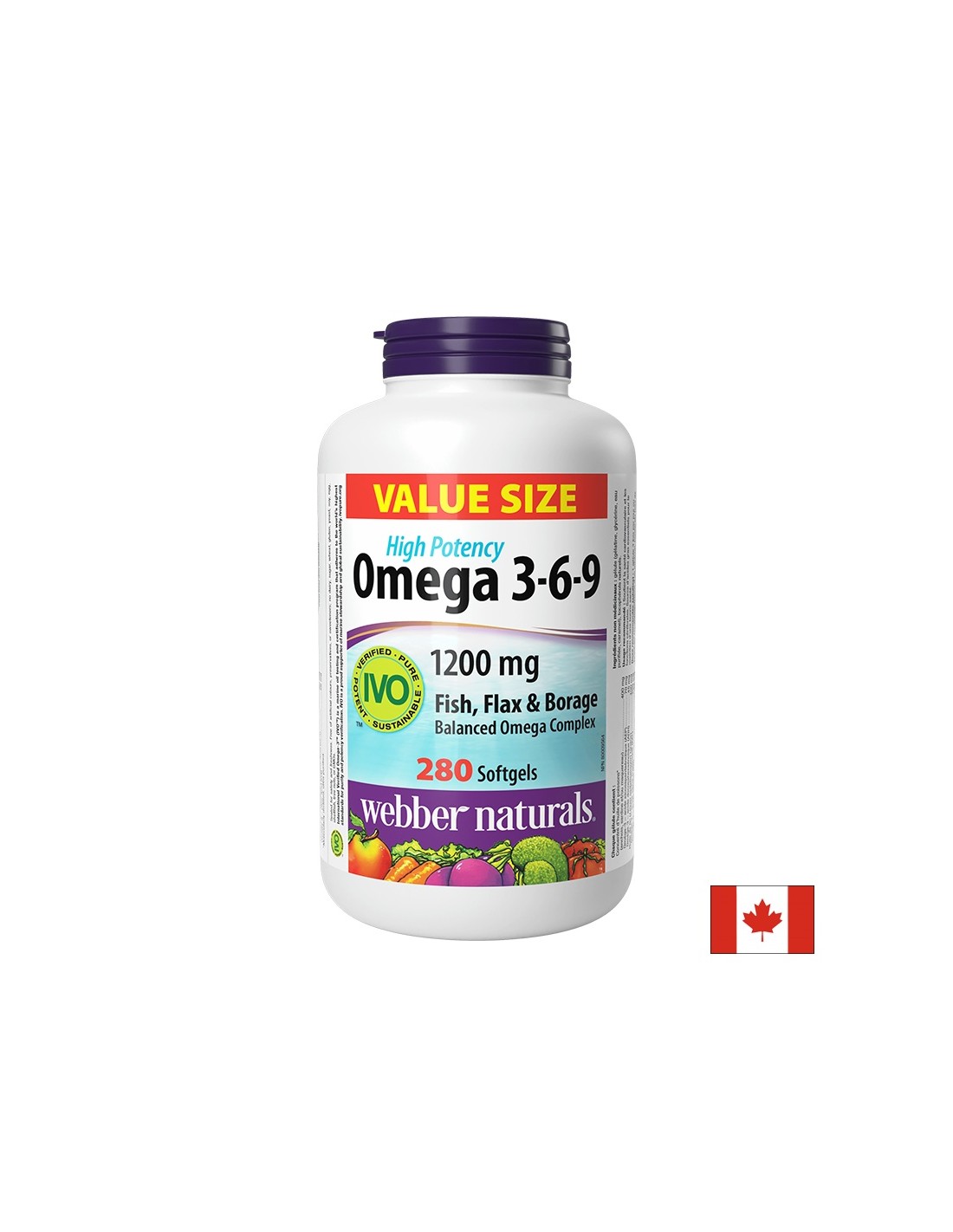 In support of immunity, vision and brain function - Omega 3-6-9, 1200 mg x 280 softgel capsules - Nutra Best Europe