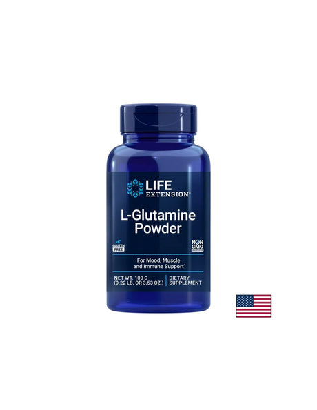 To support muscles and intestinal function - L-Glutamine, 100 g powder - Nutra Best Europe