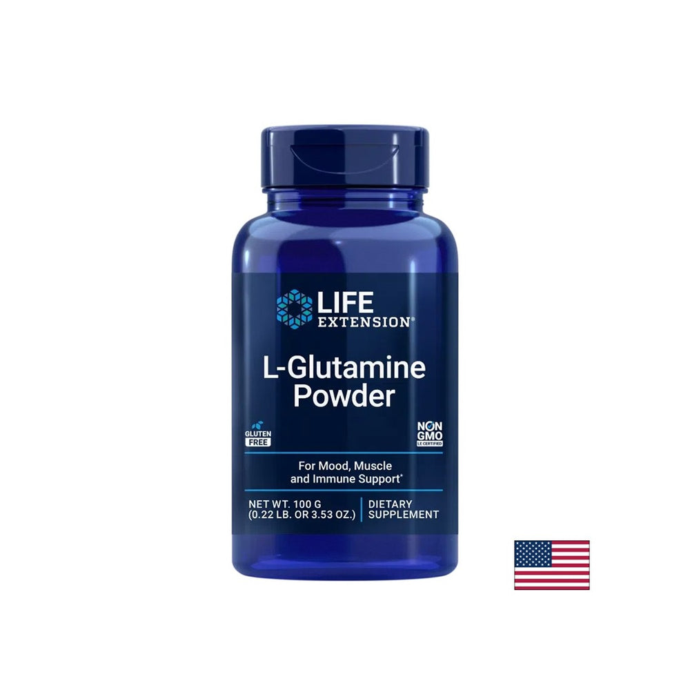 To support muscles and intestinal function - L-Glutamine, 100 g powder - Nutra Best Europe