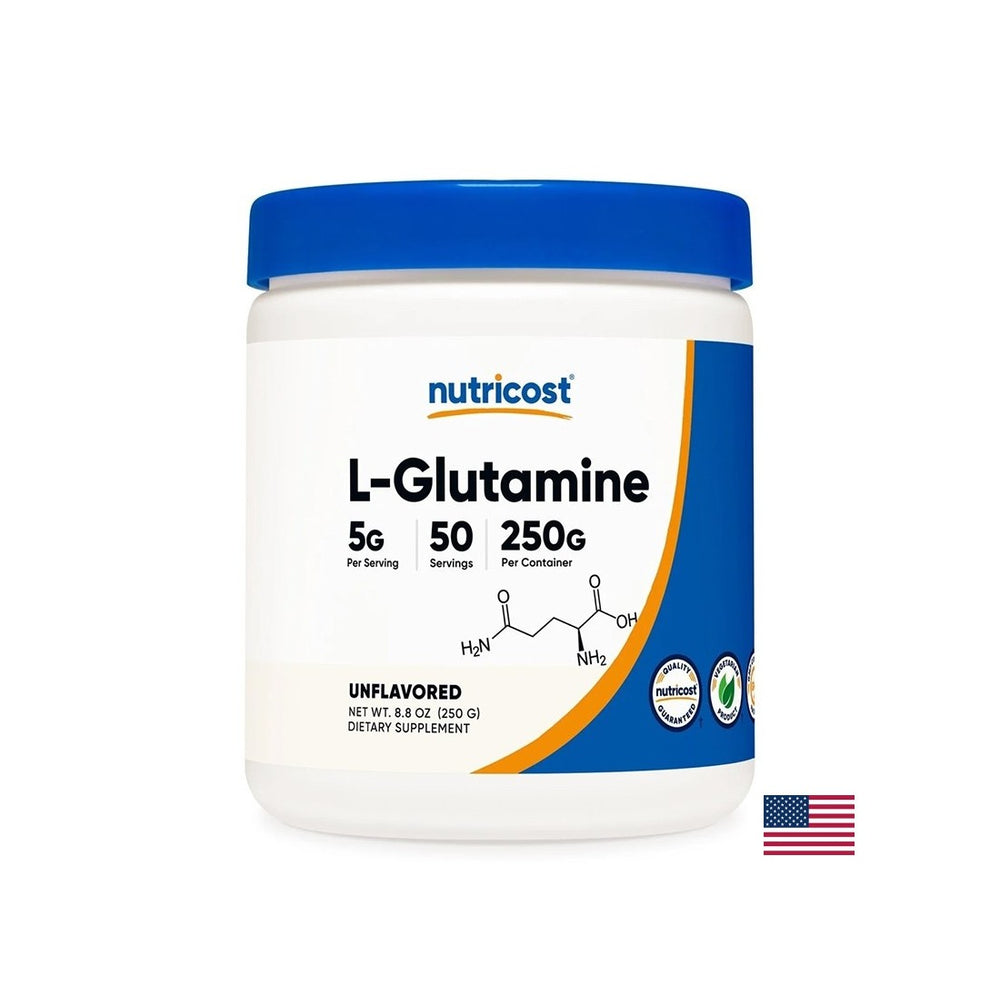 To support muscle and intestinal function - L-Glutamine, 5 gx 250 g powder - Nutra Best Europe
