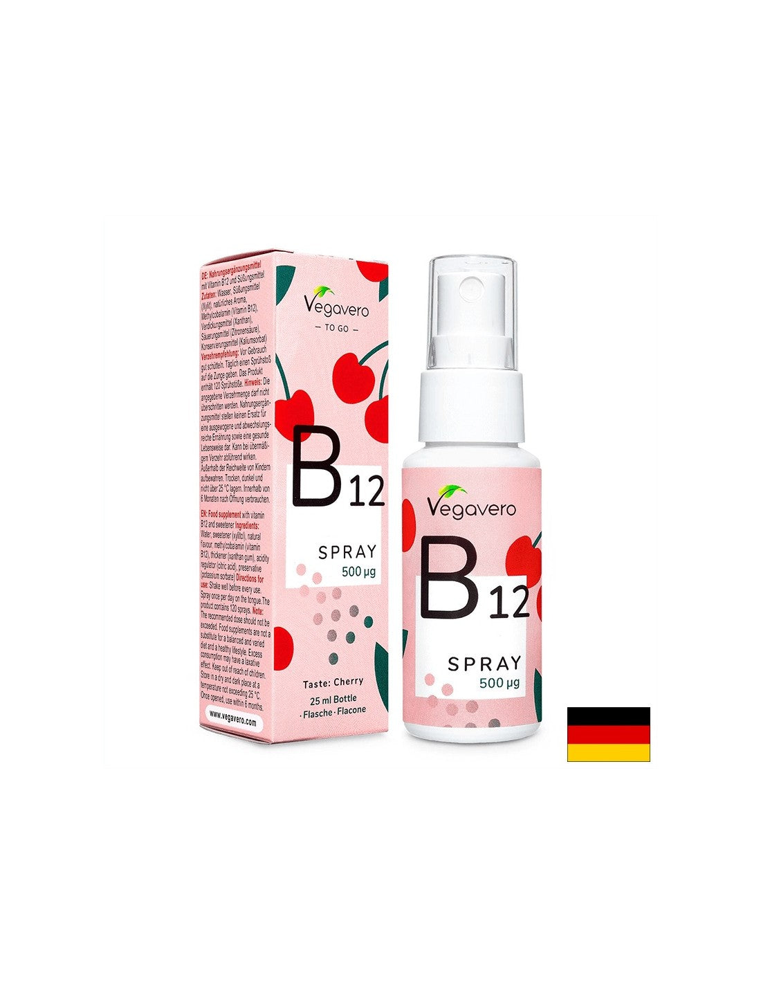 B12 Spray/ Vitamin B12 (Methylcobalamin) / Oral spray, 25 ml, 100% Vegan Vegavero - Nutra Best Europe