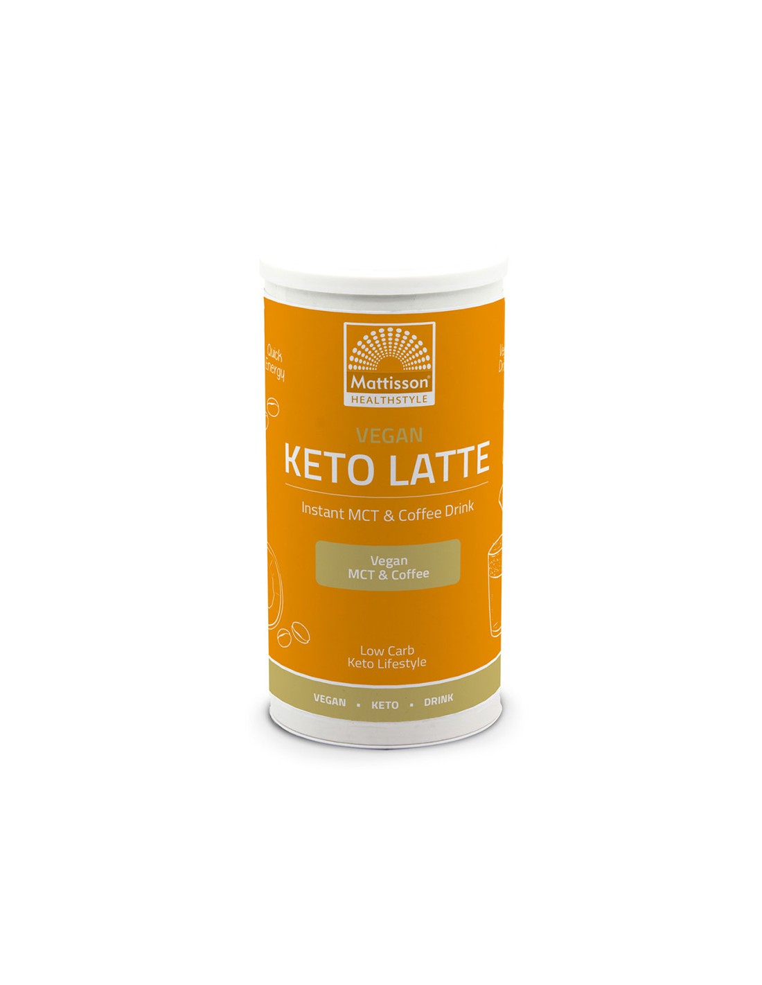 Vegan Keto Latte - Instant Drink with Coffee and MCT Oils, Almond Flavor, 200g Mattisson Healthstyle - Nutra Best Europe