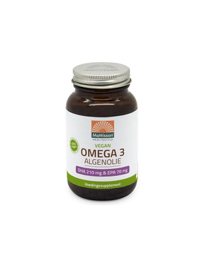 Vegan Omega-3 from algae, DHA 210 mg/ EPA 70 mg x 60 capsules - Nutra Best Europe