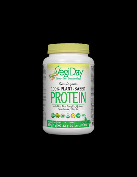 Vegan Plant Protein Organic - Enriched with Chlorella and Spirulina, 840g Powder, Natural Flavor Natural Factors - Nutra Best Europe