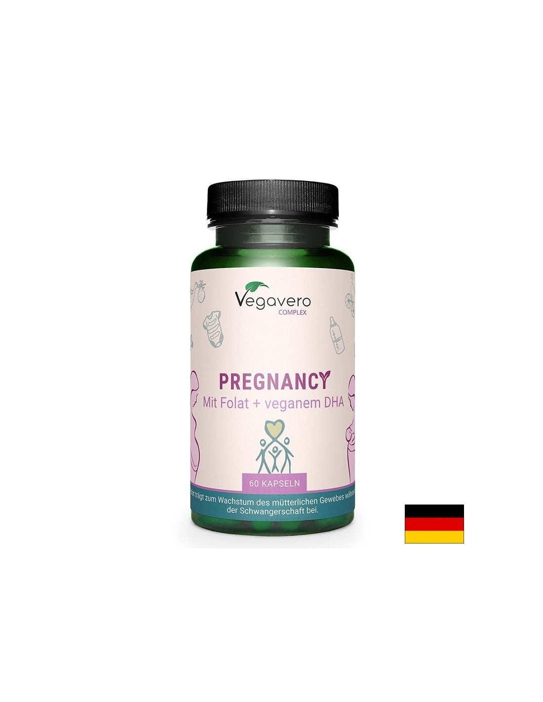 Vegan Vitamins and Minerals for pregnant and lactating women with vegetable EPA/ DHA and ginger, 60 capsules - Nutra Best Europe