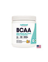 Branched chain amino acids BCAA + vitamin D3, folic acid, biotin, calcium (for women), 300 g powder with mango flavor - Nutra Best Europe