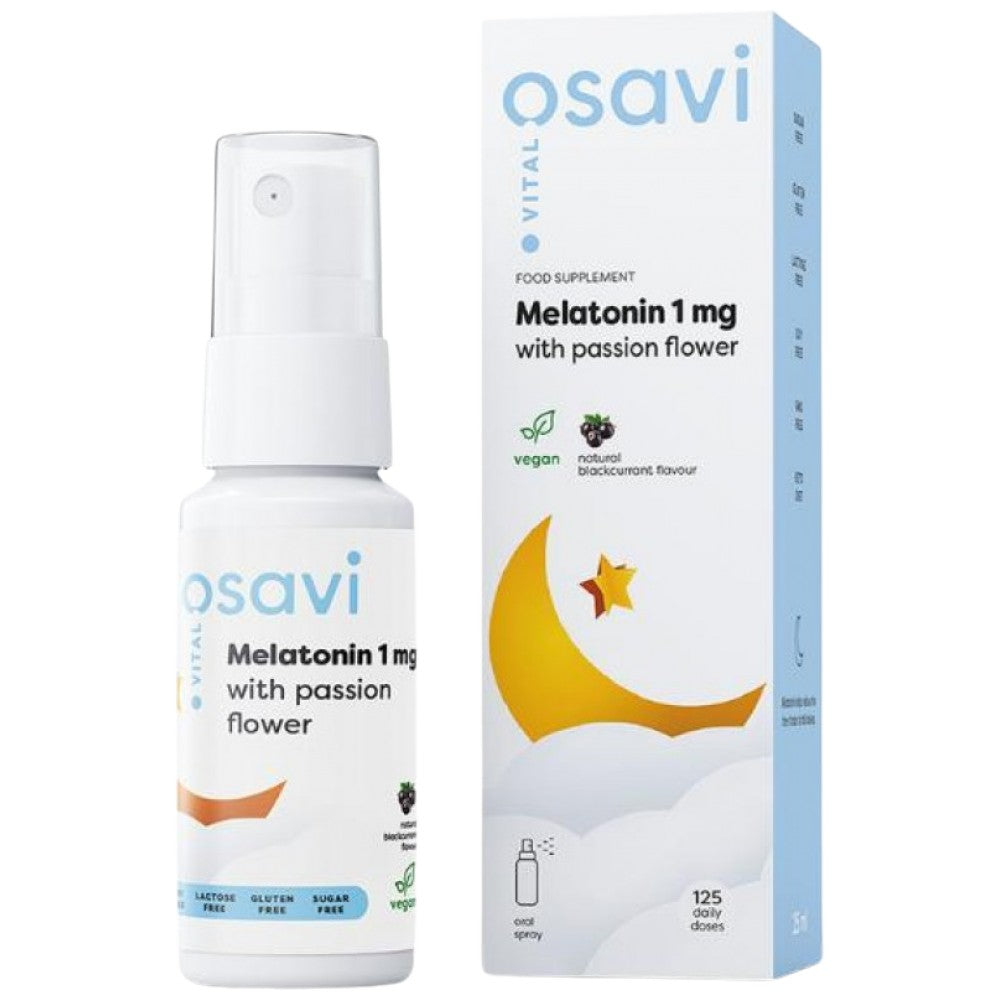 Melatonin 1 mg Oral Spray | with Passiflora - 25 ml - Nutra Best Europe