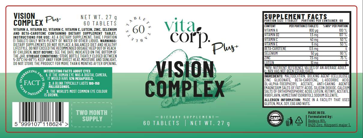 Vision Complex | Eye Health Formula - 60 Tablets - Nutra Best Europe