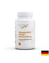 Vitamin B12 + Folsäure / Vitamin B12 + Folic acid, 180 tablets - Nutra Best Europe