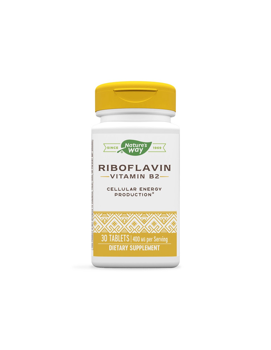 Vitamin B2 (riboflavin) - Cellular energy, tone and vision, 400 mg, 30 tablets - Nutra Best Europe