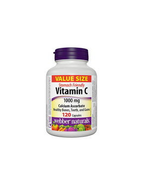 Vitamin C Calcium Ascorbate - Vitamin C (calcium ascorbate) 1000 mg, 120 capsules Webber Naturals - Nutra Best Europe
