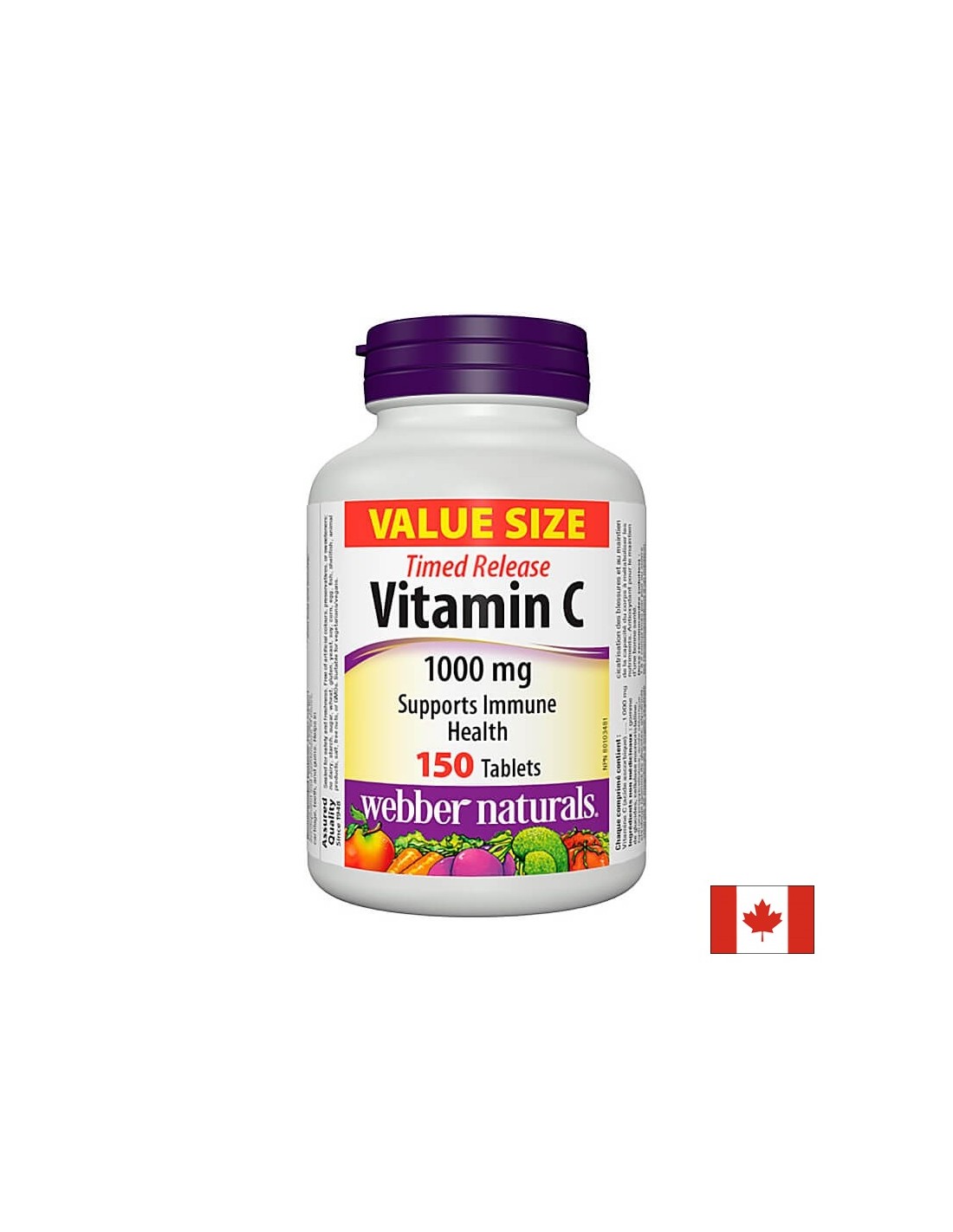 Vitamin C Timed Release 1000 mg - Vitamin C 1000 mg (with prolonged release), 150 tablets - Nutra Best Europe