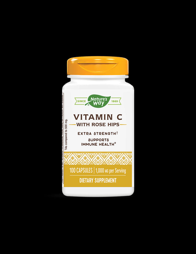 Vitamin C with Rose Hips/ Vitamin C 1000 mg & Rosehip x 100 capsules Nature's Way - Nutra Best Europe