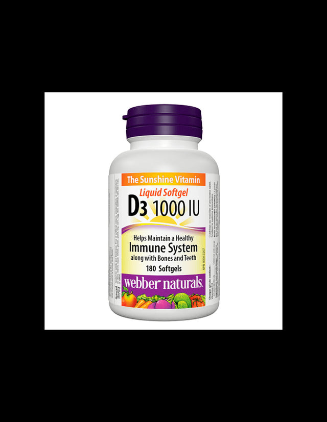 Vitamin D3 1000 IU - Vitamin D3, 180 softgel capsules - Nutra Best Europe