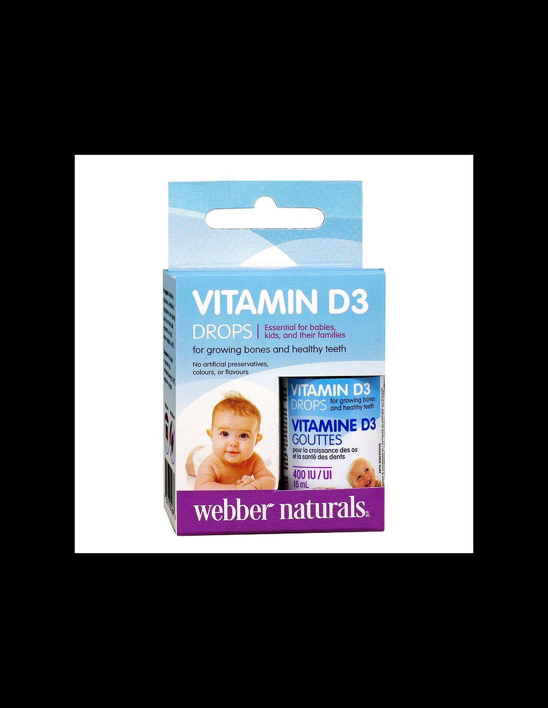 Vitamin D3 for babies and children, 400 IU x 15 ml/ 500 doses - Nutra Best Europe