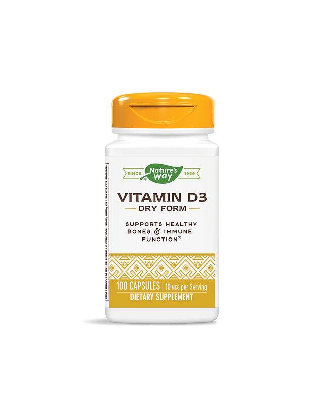 Vitamin D3 Dry Form/ Vitamin D3 (dry) 400 IU x 100 capsules Nature's Way - Nutra Best Europe