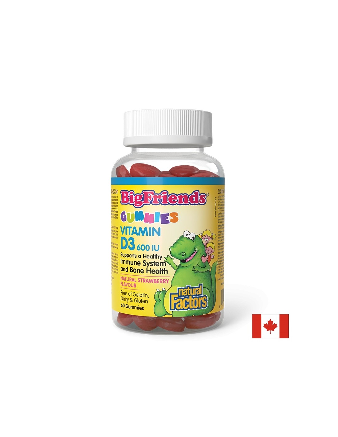 BigFriends Vitamin D3 for Kids 600 IU - 60 gummies - Nutra Best Europe