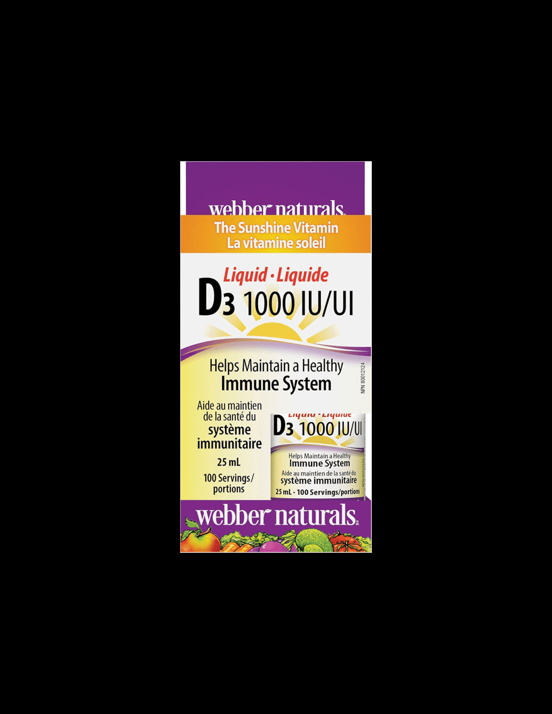 Vitamin D3 /liquid/ 1000 IU x 25 ml, 100 doses Webber Naturals - Nutra Best Europe