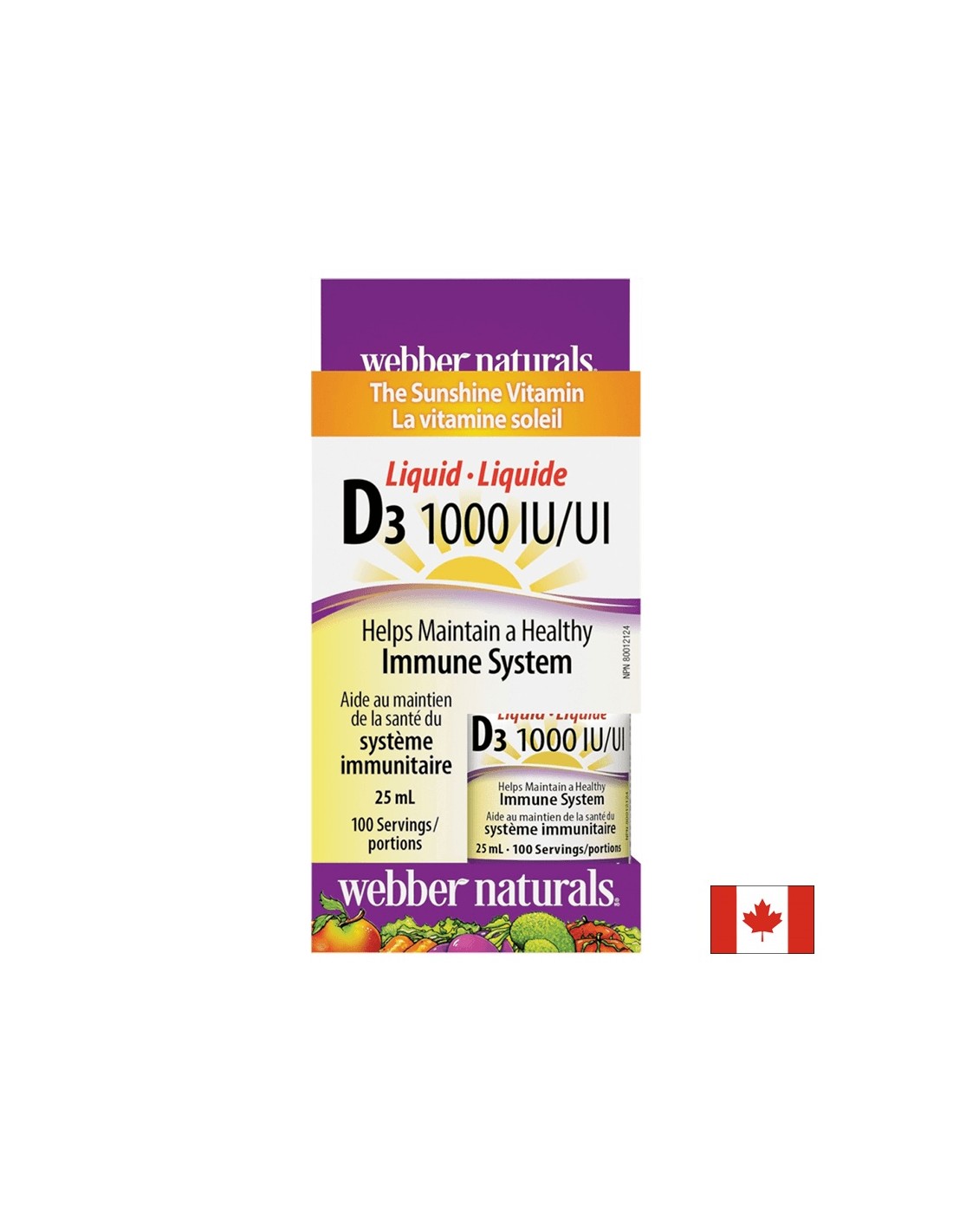 Vitamin D3 /liquid/ 1000 IU x 25 ml, 100 doses Webber Naturals - Nutra Best Europe