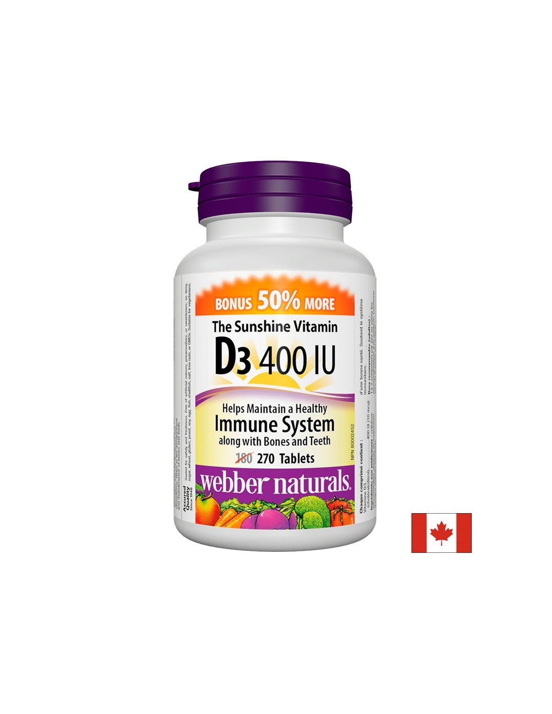 Vitamin D3 / Vitamin D3, 400 IU, 270 tablets - Nutra Best Europe