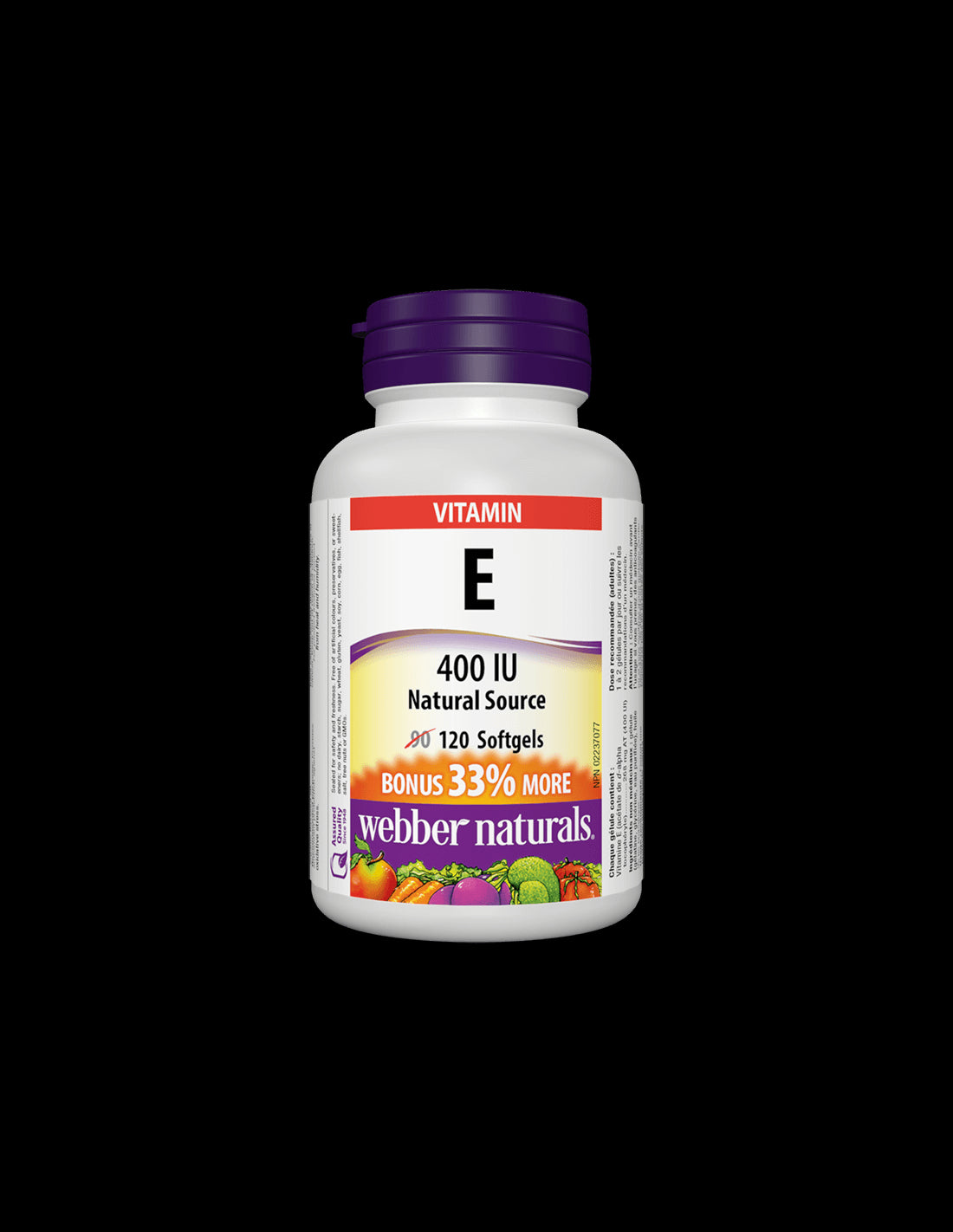 Vitamin E 400 IU - Vitamin E (d-alpha tocopheryl acetate) 400 IU, 120 softgel capsules - Nutra Best Europe