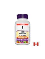Vitamin E 400 IU - Vitamin E (d-alpha tocopheryl acetate) 400 IU, 120 softgel capsules - Nutra Best Europe