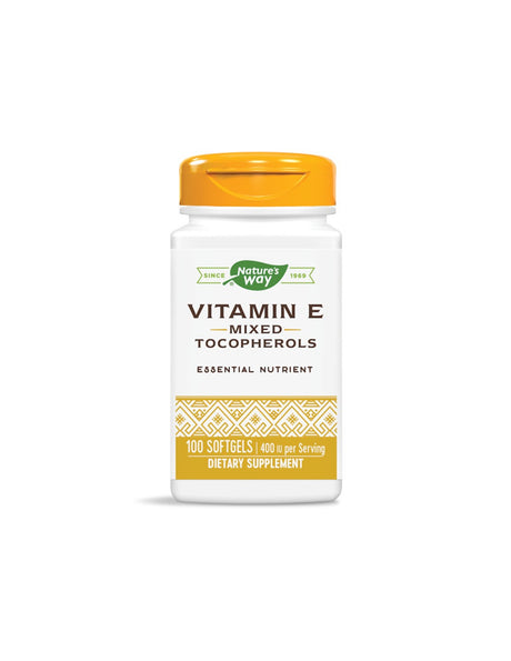 Vitamin E - Vitamin E (tocopherol mix) 268 mg, 100 softgel capsules Nature's Way - Nutra Best Europe