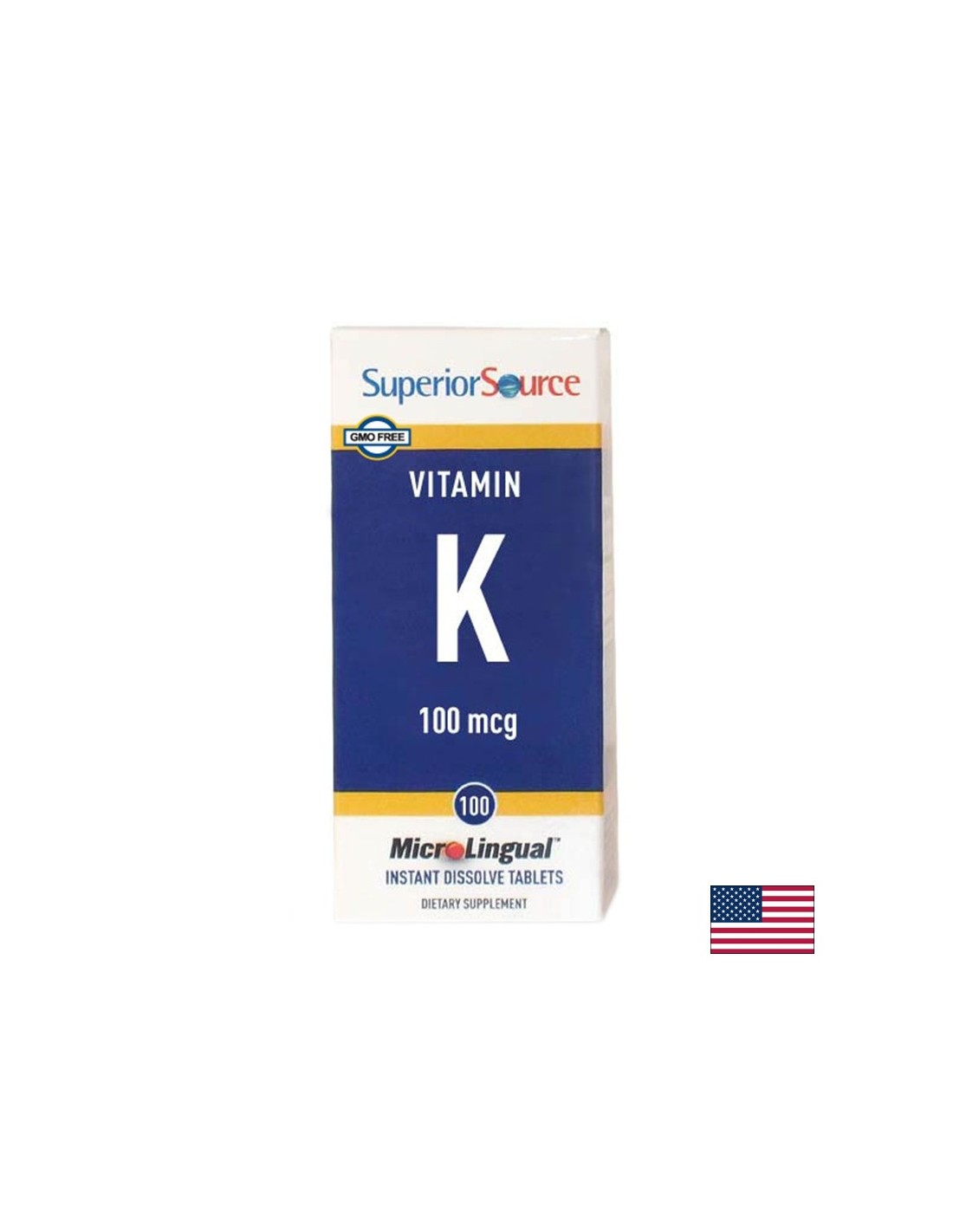 Vitamin K1 - Bones and Cardiovascular System, 100 µg x 100 Sublingual Tablets Superior Source - Nutra Best Europe