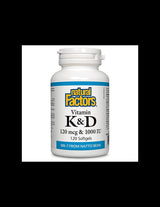 Vitamin K2 120 mcg | D3 1000 IU - 120 Gel capsules - Nutra Best Europe