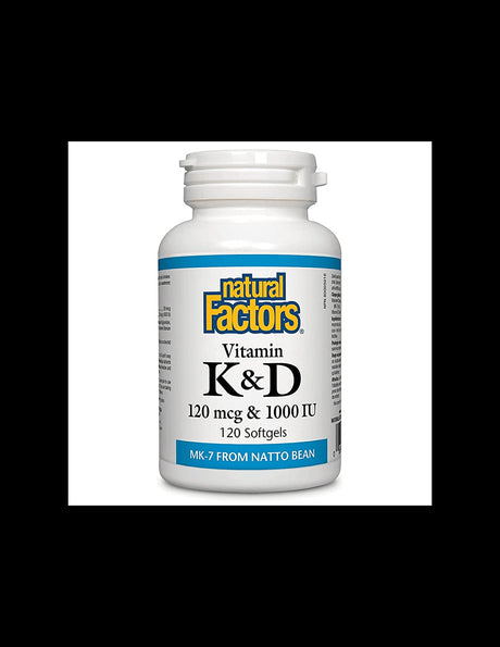 Vitamin K2 120 mcg | D3 1000 IU - 120 Gel capsules - Nutra Best Europe