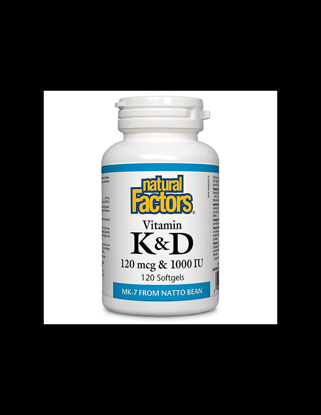 Vitamin K2 120 mcg | D3 1000 IU - 120 Gel capsules - Nutra Best Europe