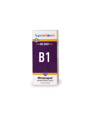 Vitamin B1 (Thiamine Monitrate) - Nervous System & Cardiovascular Health, 100mg x 100 Sublingual Tablets Superior Source - Nutra Best Europe