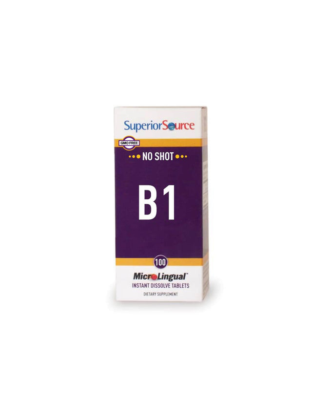 Vitamin B1 (Thiamine Monitrate) - Nervous System & Cardiovascular Health, 100mg x 100 Sublingual Tablets Superior Source - Nutra Best Europe