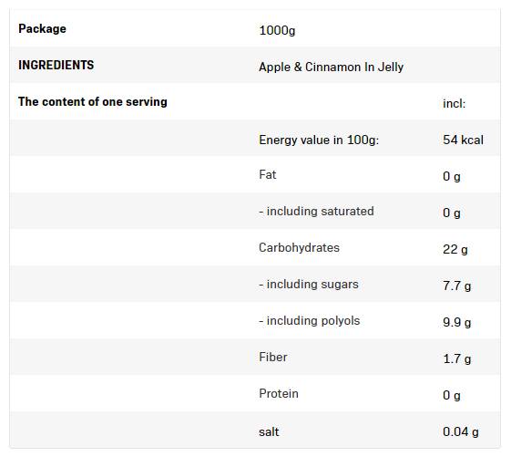 Frulove in Jelly | Apple & Cinnamon - 1000 grams - Nutra Best Europe