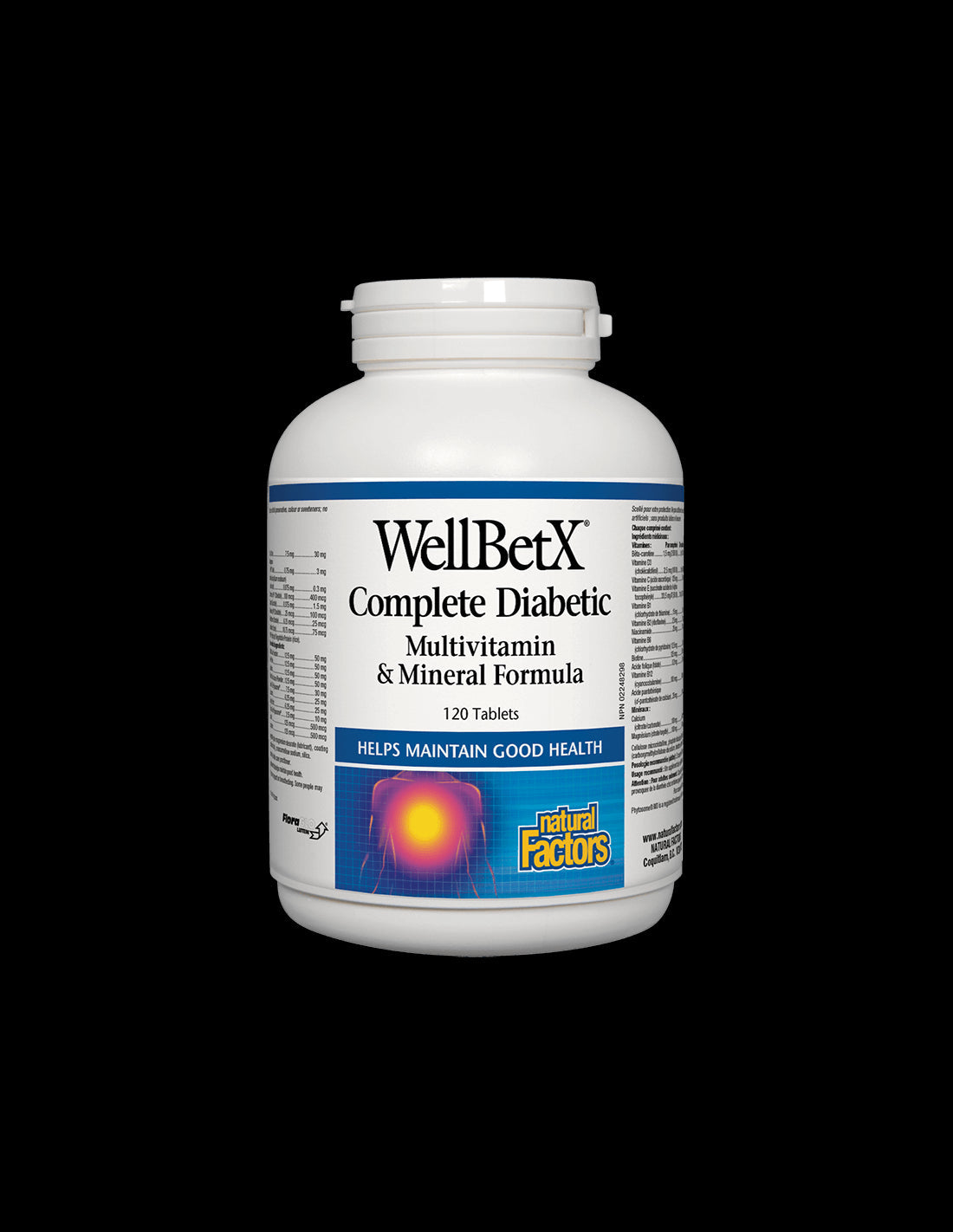 WellBetX® Complete Diabetic/ Multivitamins for diabetics x 120 tablets Natural Factors - Nutra Best Europe