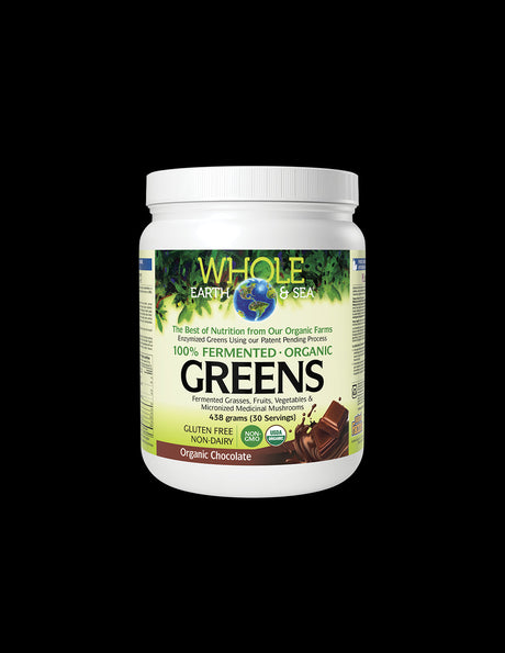 Whole Earth & Sea | 100% Fermented Organic Greens, Chocolate - 438 grams - Nutra Best Europe