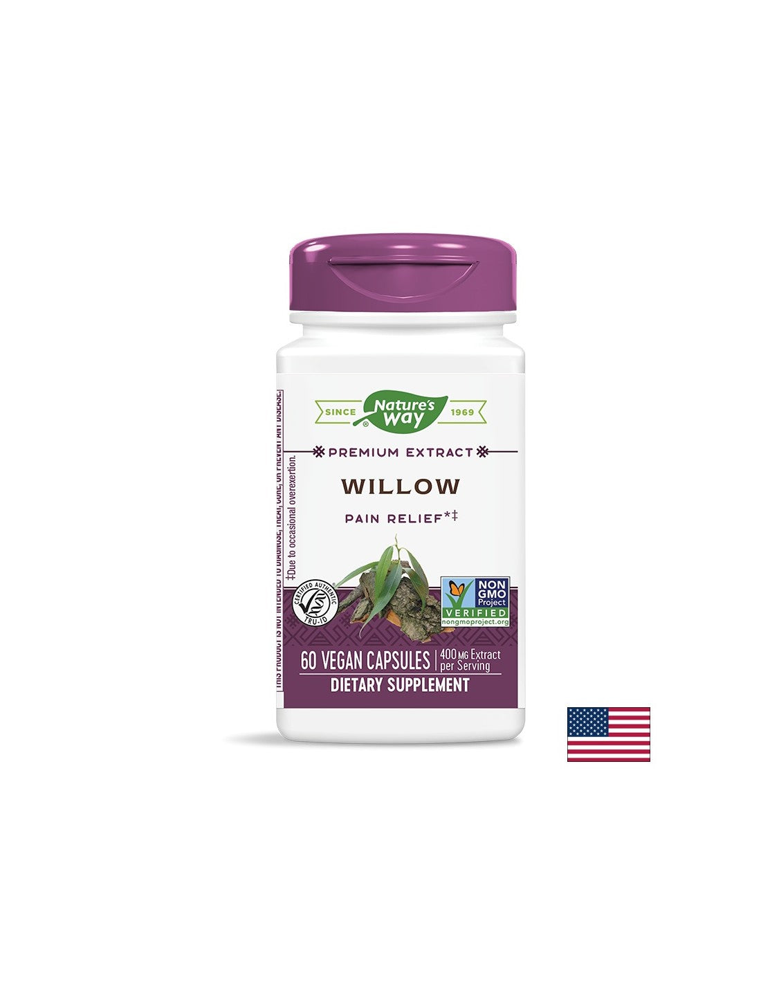 White Willow 400 mg - 60 capsules - Nutra Best Europe