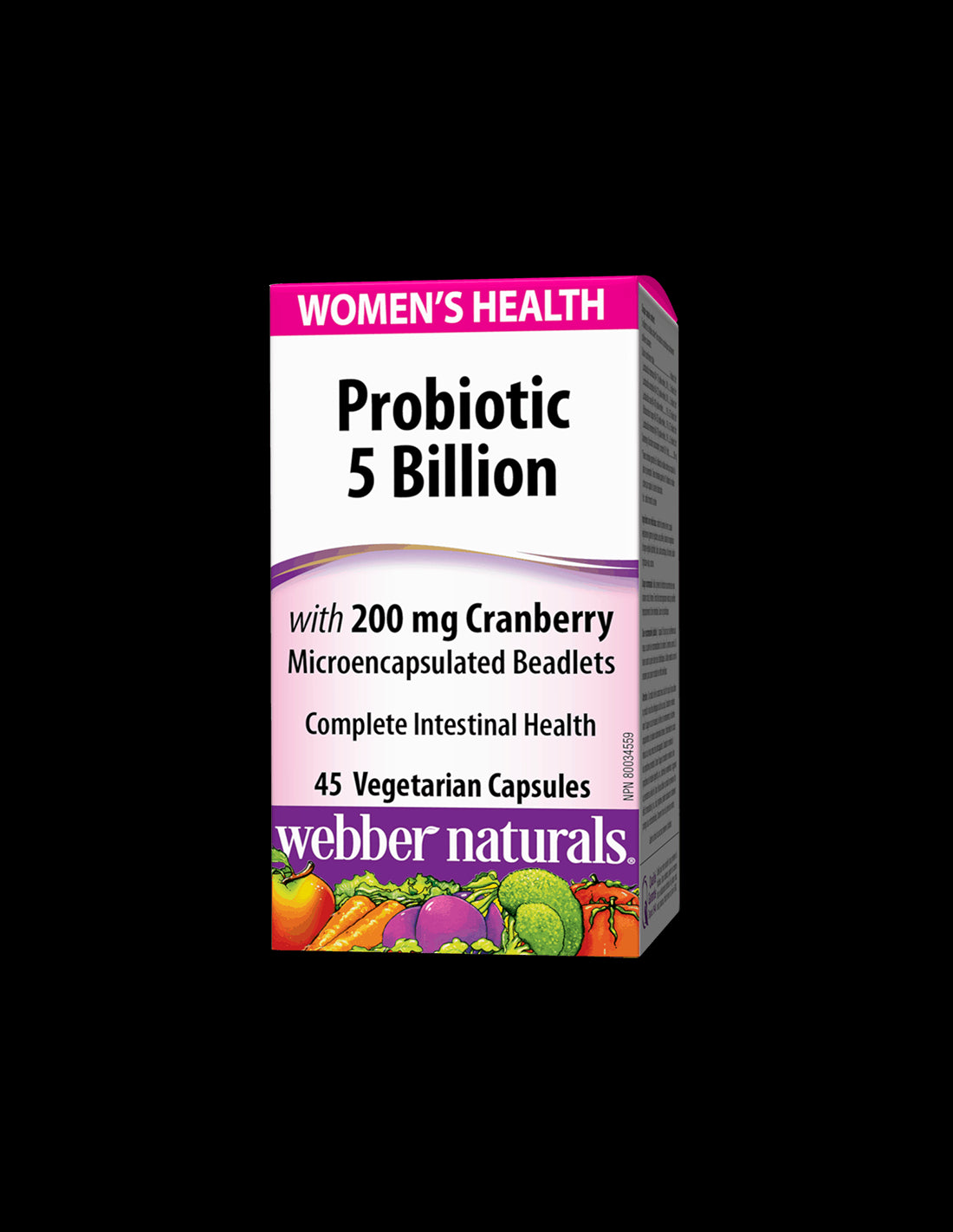 Probiotic Women's Health/ Probiotic for women 5 strains, 5 billion active probiotics + Cranberry x 45 capsules Webber Naturals - Nutra Best Europe