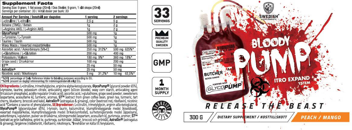 Bloody Pump / Stim-Free Nitro Expand System - 300 grams - Nutra Best Europe