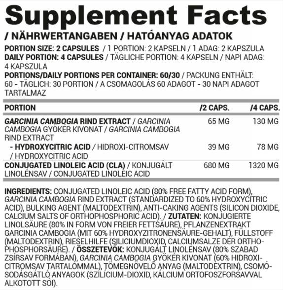 HCA + CLA Caps - 120 capsules - Nutra Best Europe