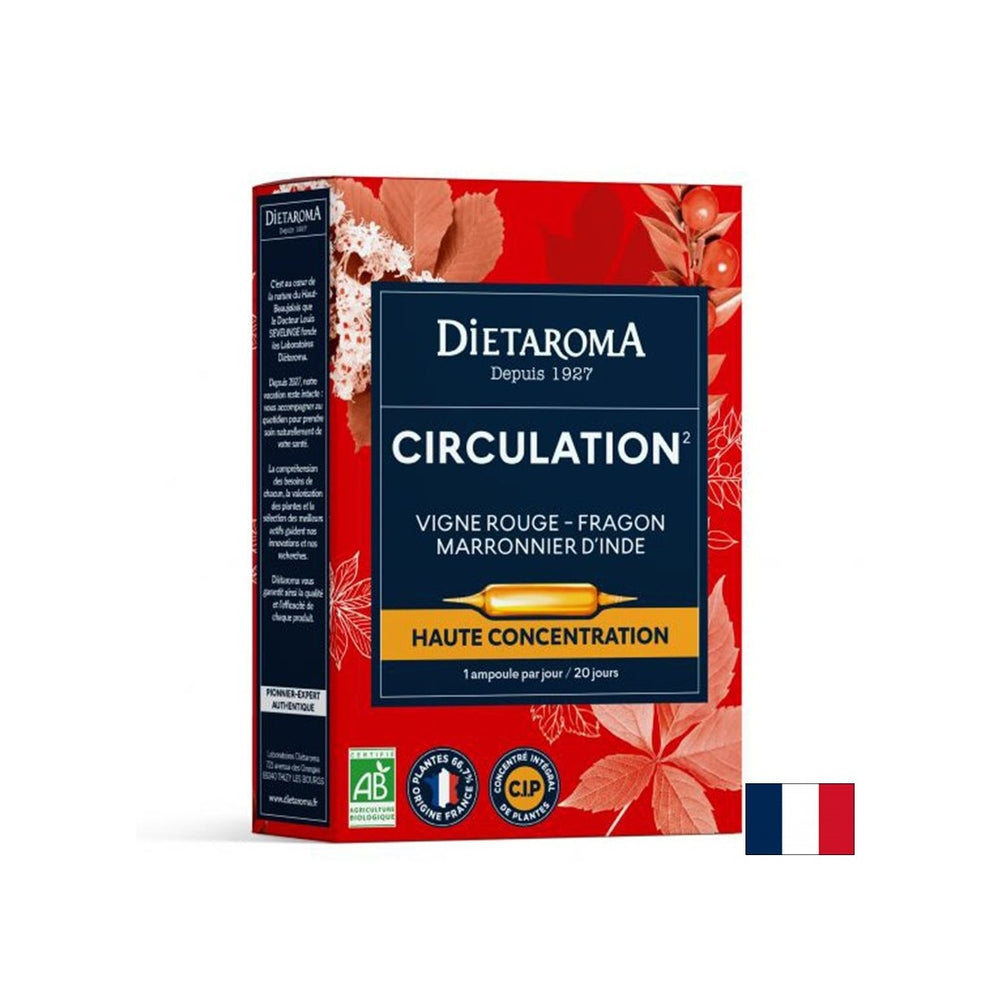For good circulation (red vine, horse chestnut and prickly pear), 20 drinking ampoules - Nutra Best Europe