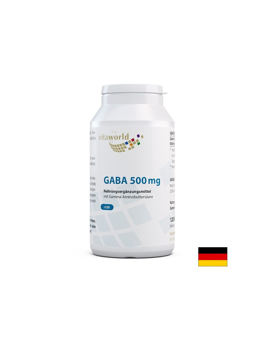 For relaxation of the nervous system - GABA (gamma-aminobutyric acid), 500 mg x 120 capsules - Nutra Best Europe