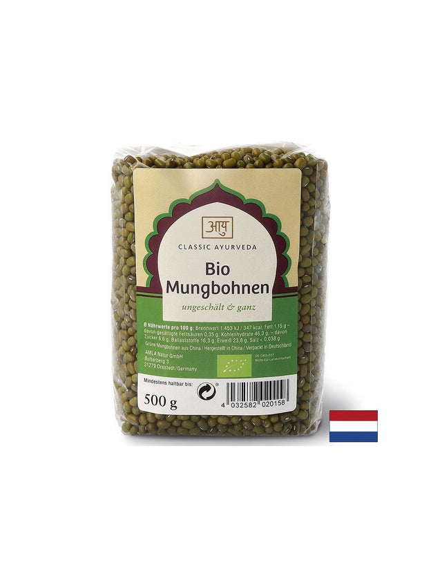 Green mung beans (unbleached), Bio, 500 g - Nutra Best Europe