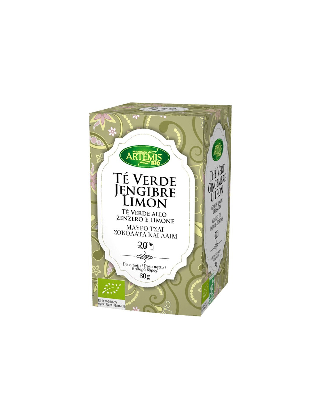 Green tea with ginger and lemon, BIO, 20 filter bags - Nutra Best Europe