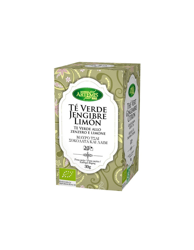 Green tea with ginger and lemon, BIO, 20 filter bags - Nutra Best Europe