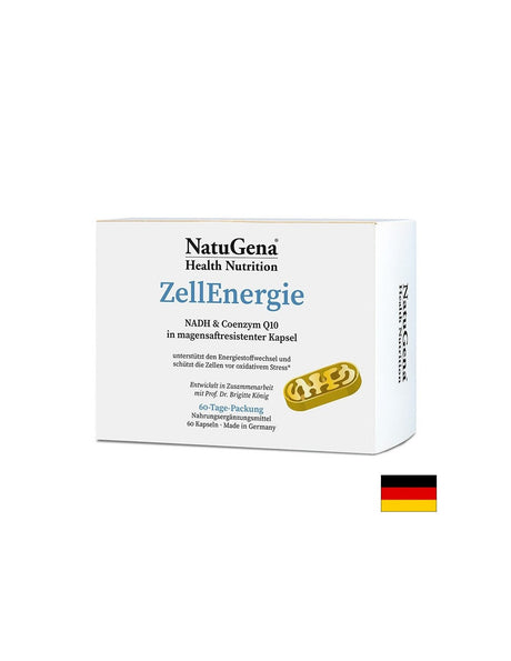 ZellEnergie - Cellular energy with NADH and coenzyme Q10, 60 capsules for 2 months of intake - Nutra Best Europe