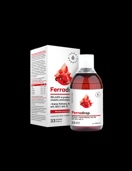 Iron + folic acid with vitamins C, B6, B12, 500 ml Aura Herbals - Nutra Best Europe