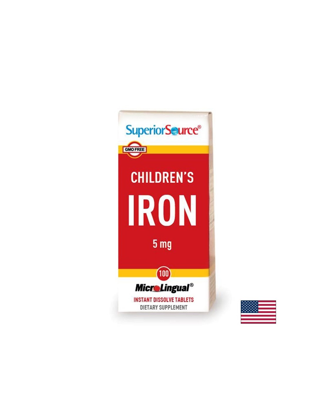 Iron for Children, 5 mg x 100 sublingual tablets Superior Source - Nutra Best Europe