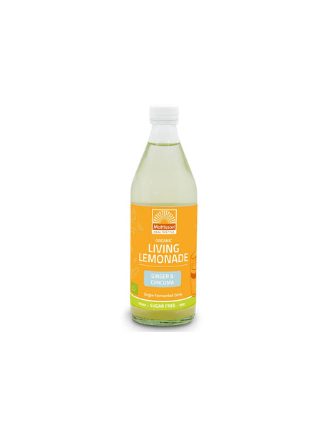 Live lemonade with ginger and turmeric BIO, 500 ml - Nutra Best Europe