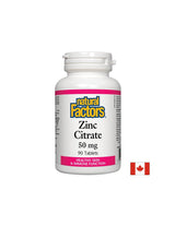 Zinc Citrate / Zinc (citrate) 50 mg x 90 tablets Natural Factors - Nutra Best Europe